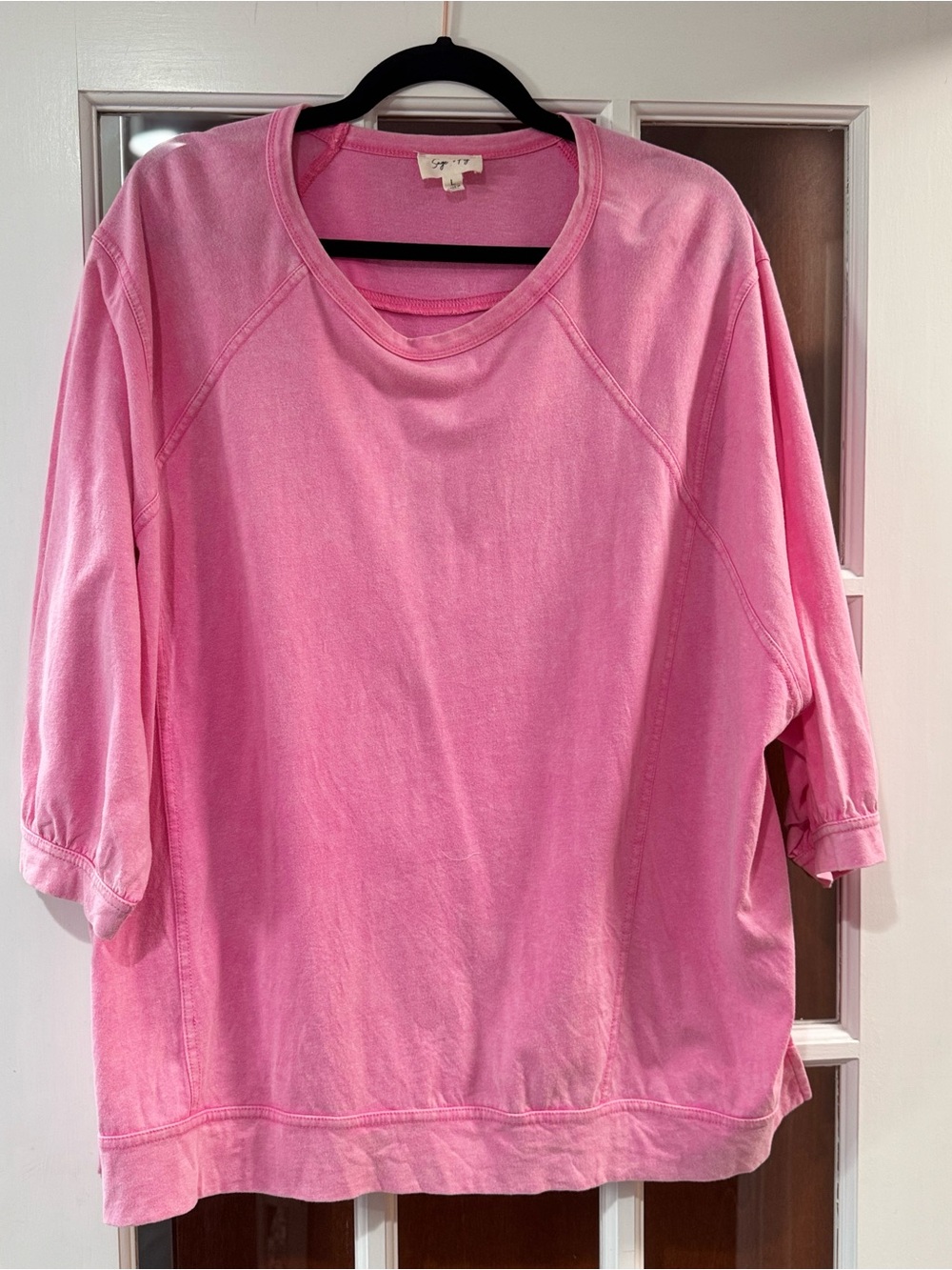 New Sage & Fig Pink Relaxed Crewneck Pullover